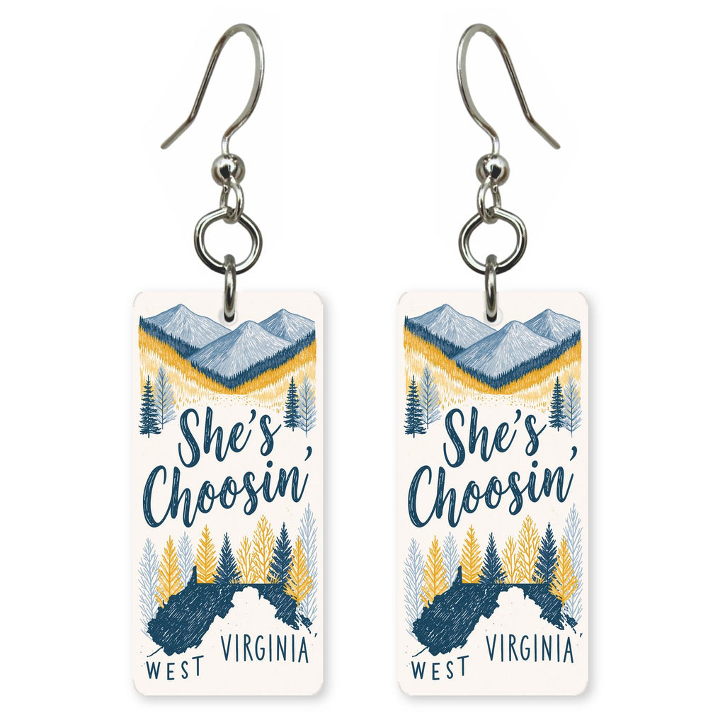 Mountain Pines — She's Choosing earrings, shown as a pair