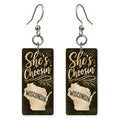 Black Gold — She's Choosing earrings, shown as a pair