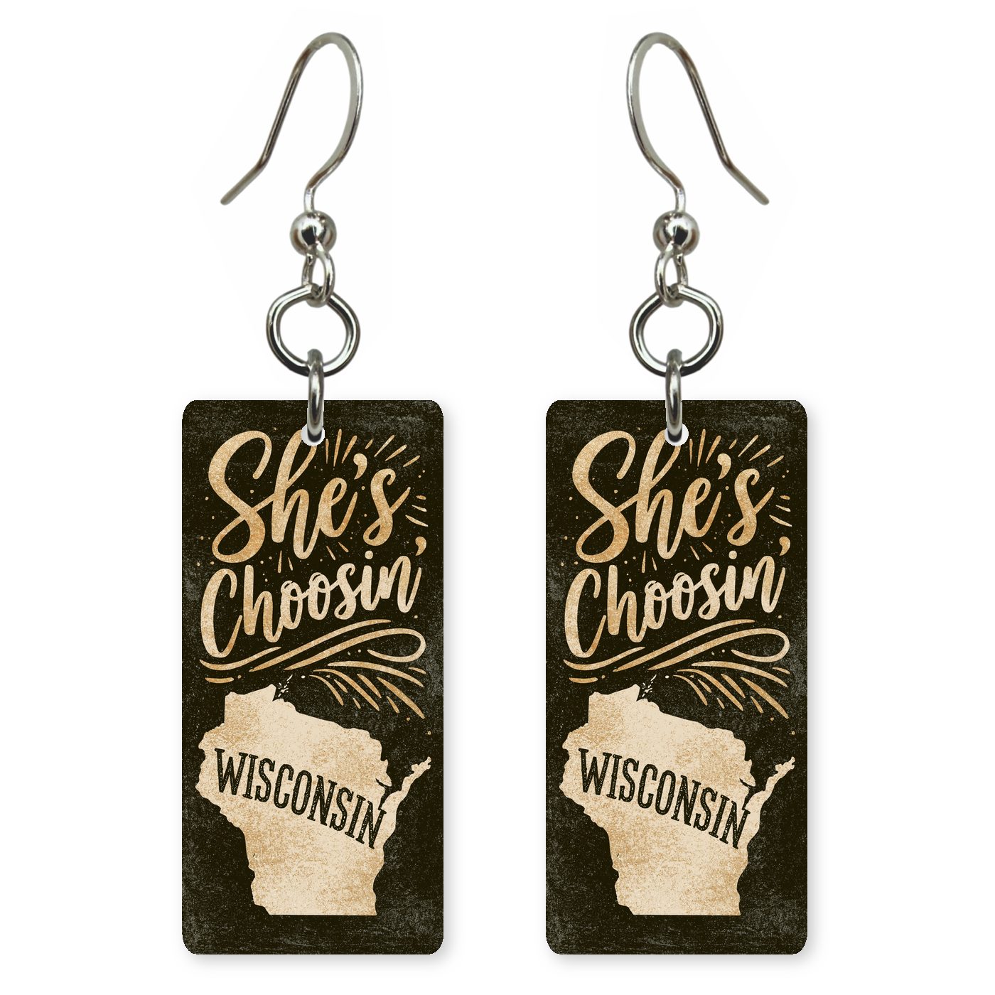 Black Gold — She's Choosing earrings, shown as a pair