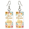 Coral Florals — She's Choosing earrings, shown as a pair