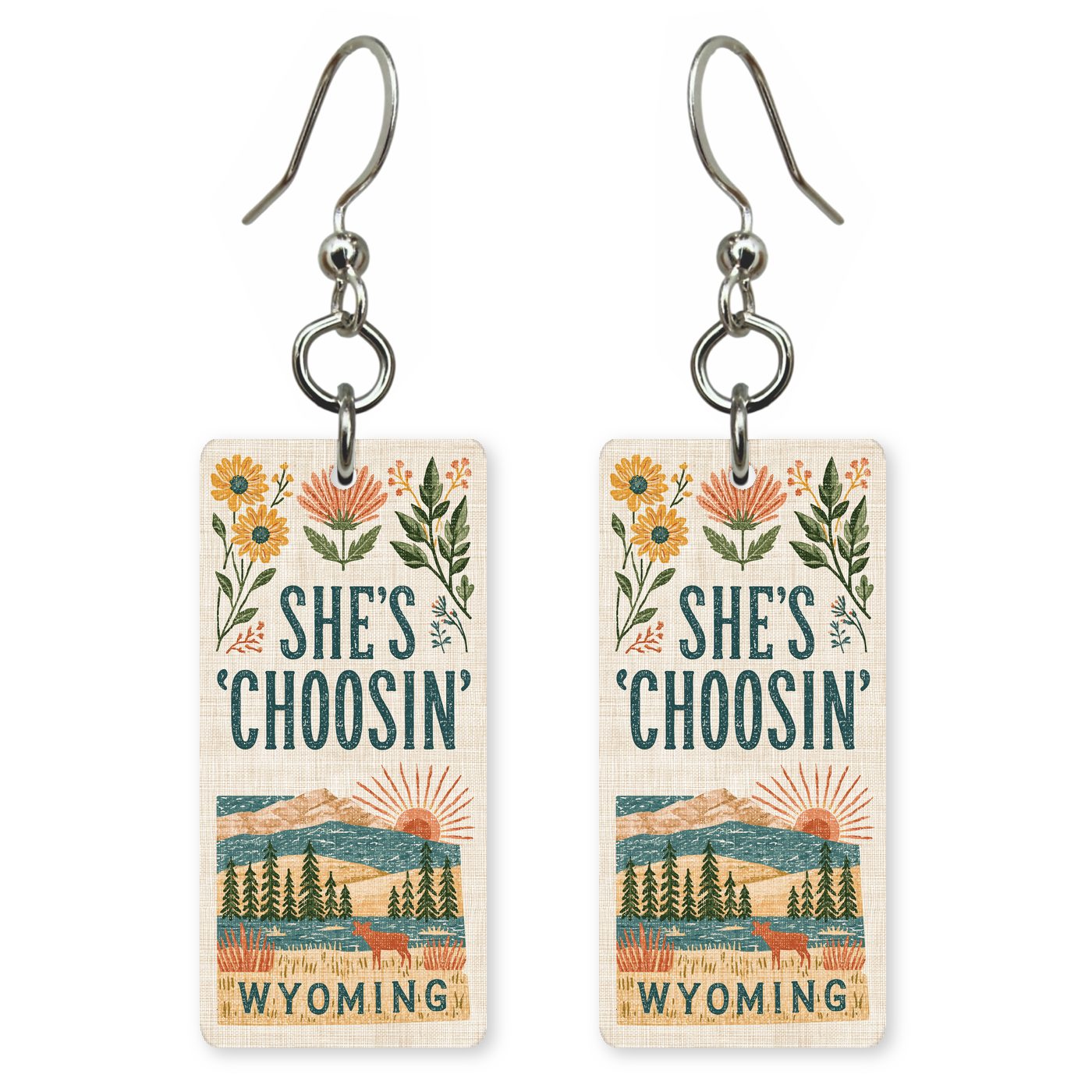 Sunrise Peaks — She's Choosing earrings, shown as a pair
