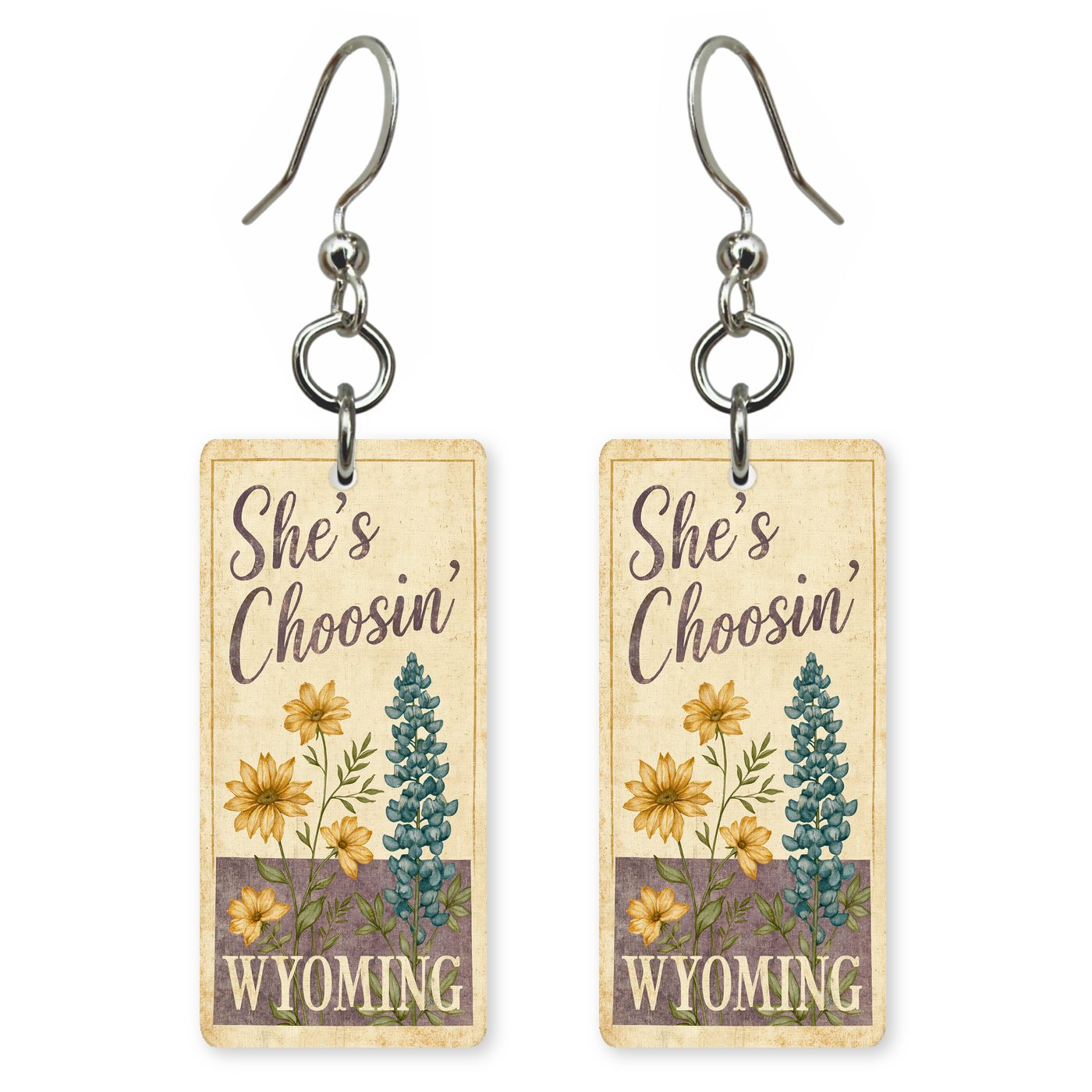 Wildflowers — She's Choosing earrings, shown as a pair