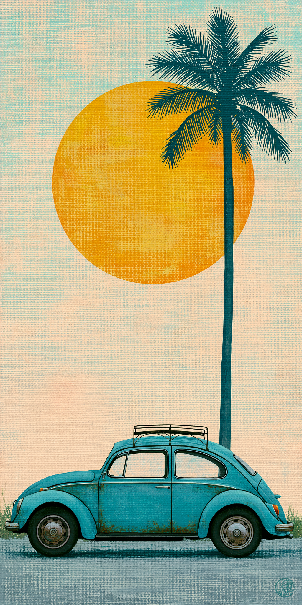 Beetle and Palm Sun — She's Choosing California upcycled paperboard earrings