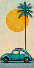 Beetle and Palm Sun — She's Choosing California upcycled paperboard earrings