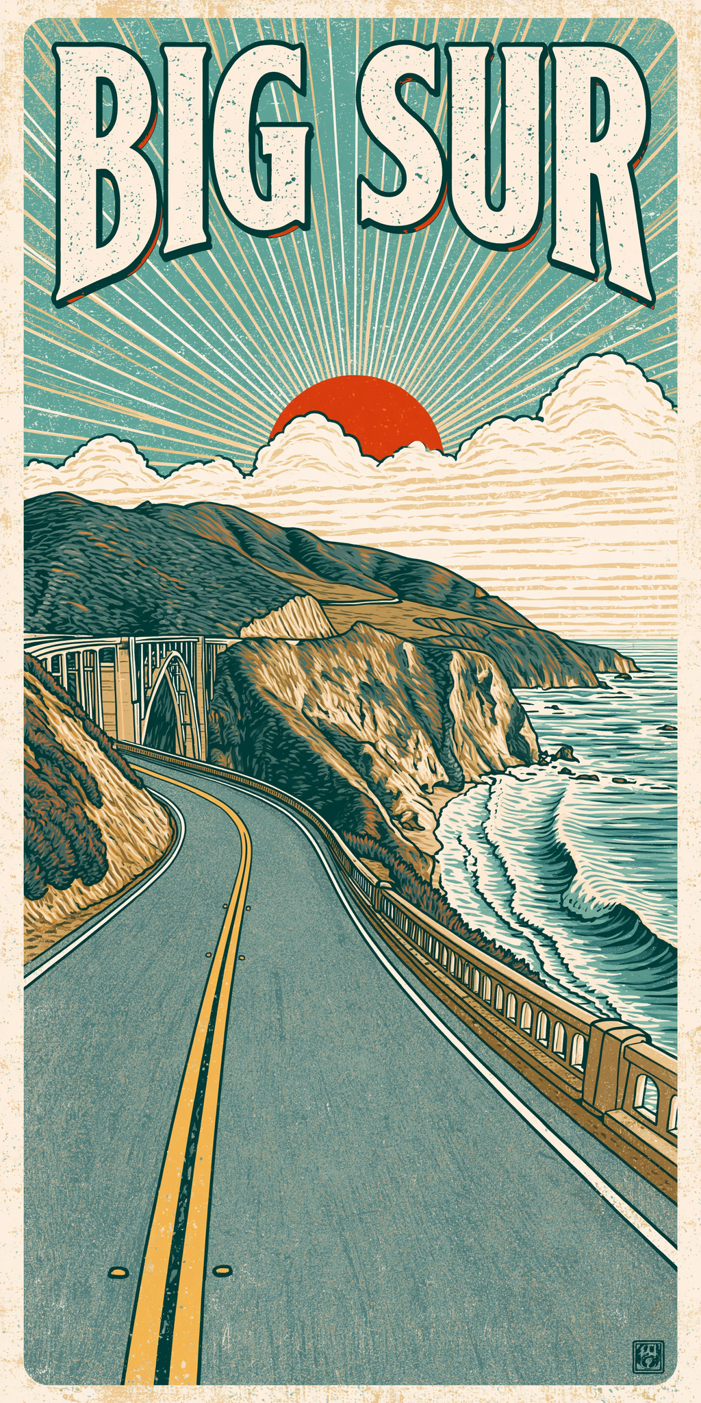 She's Choosing California Earrings | Big Sur Coast Poster | SC5B10