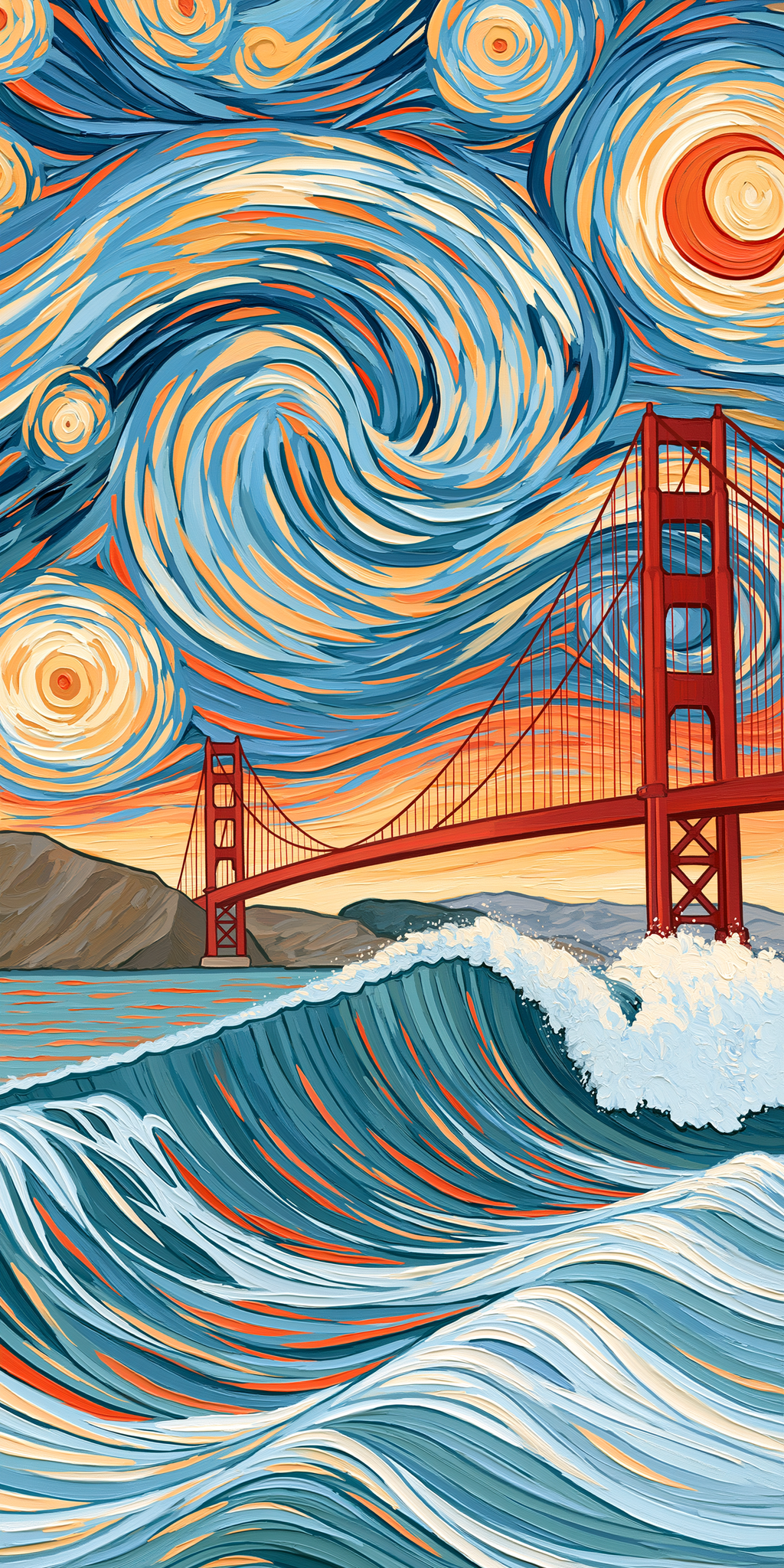 She's Choosing California Earrings | Golden Gate Starry Wave | SC5B12