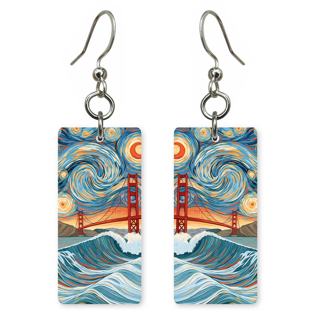 She's Choosing California Earrings | Golden Gate Starry Wave | SC5B12