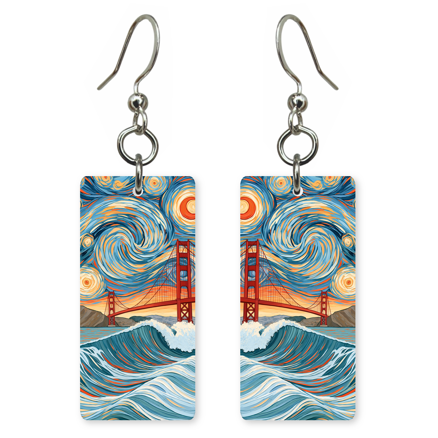 She's Choosing California Earrings | Golden Gate Starry Wave | SC5B12