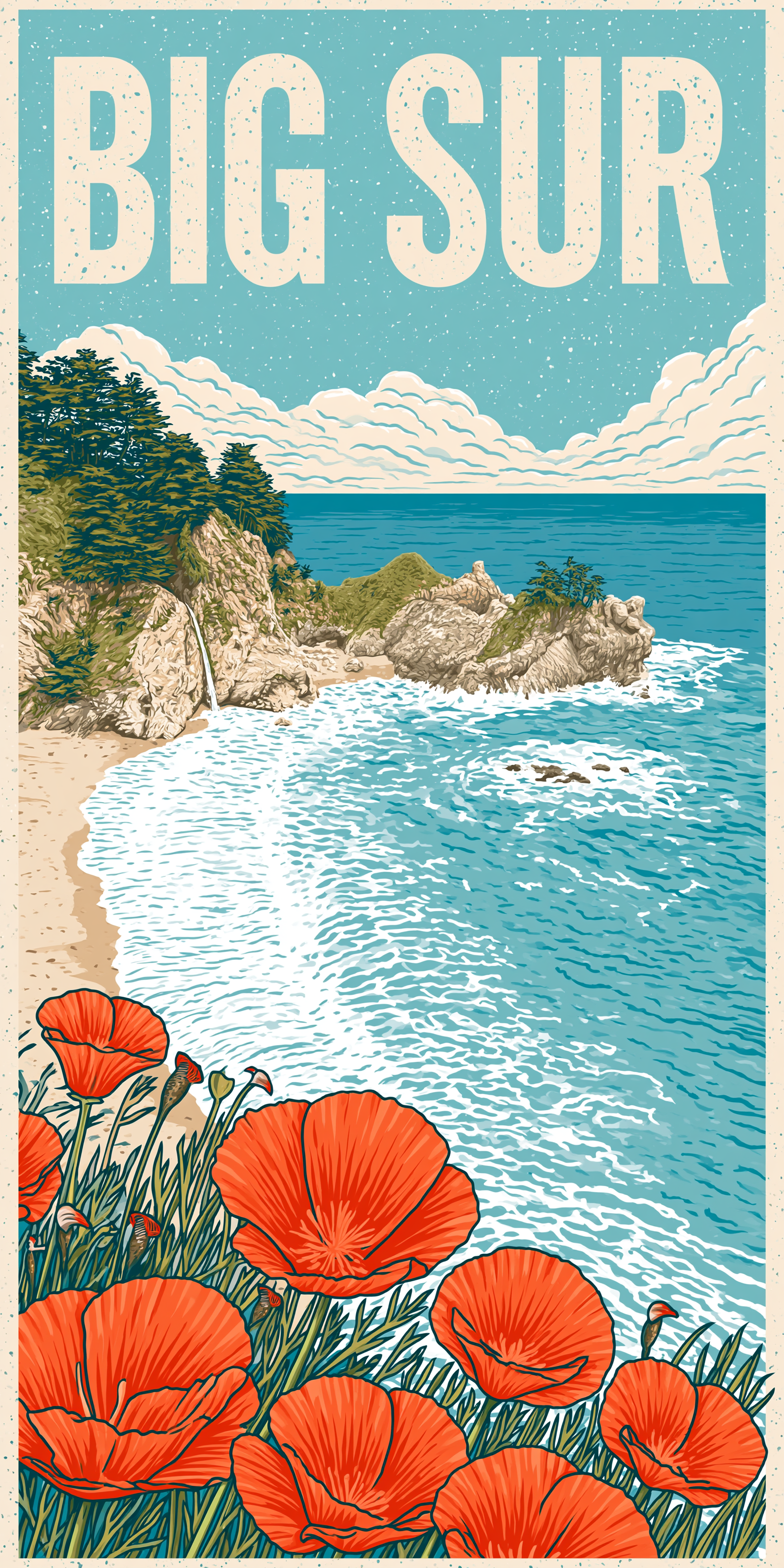 She's Choosing California Earrings | Big Sur Poppy Poster | SC5B21