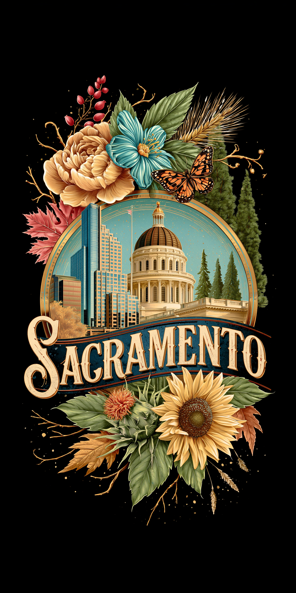 She's Choosing California Earrings | Sacramento Capitol Bloom | SC5B24