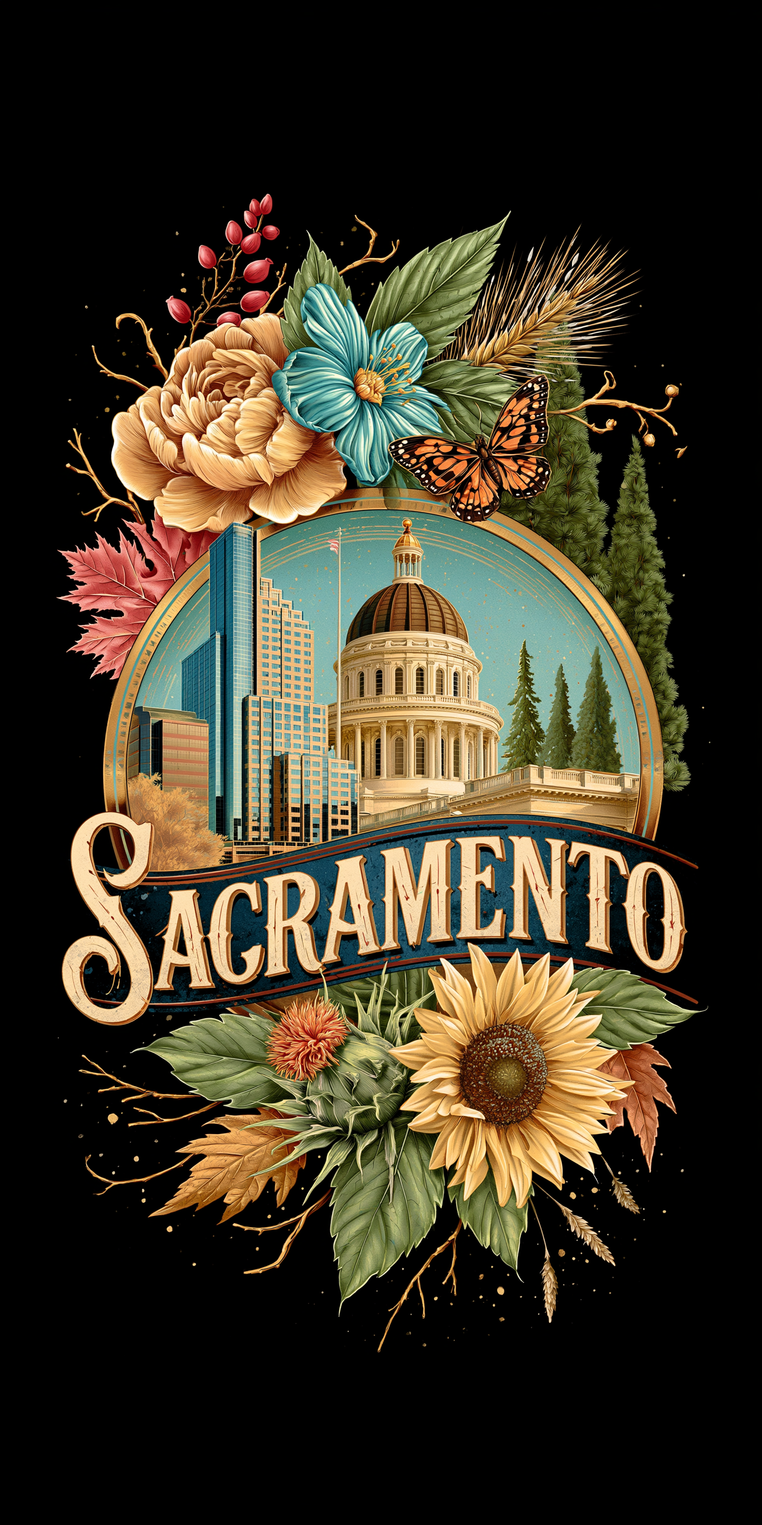 She's Choosing California Earrings | Sacramento Capitol Bloom | SC5B24