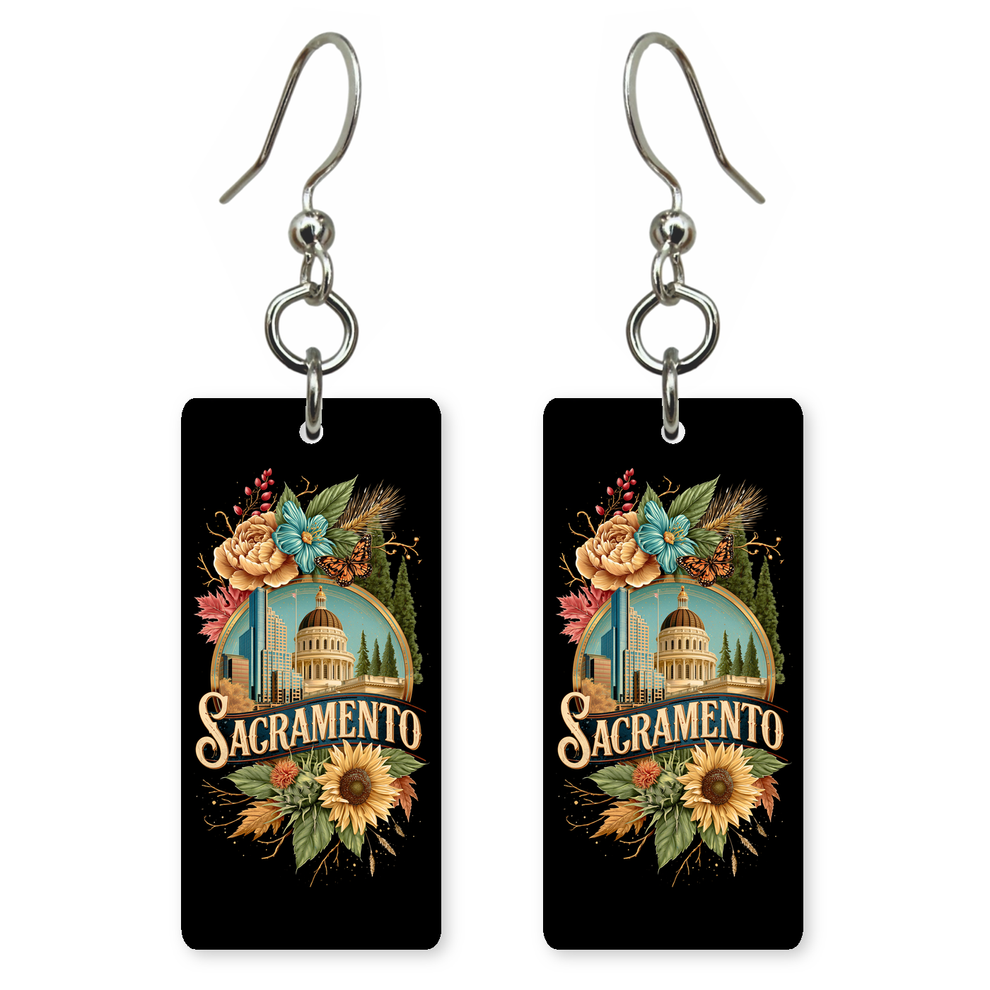 She's Choosing California Earrings | Sacramento Capitol Bloom | SC5B24