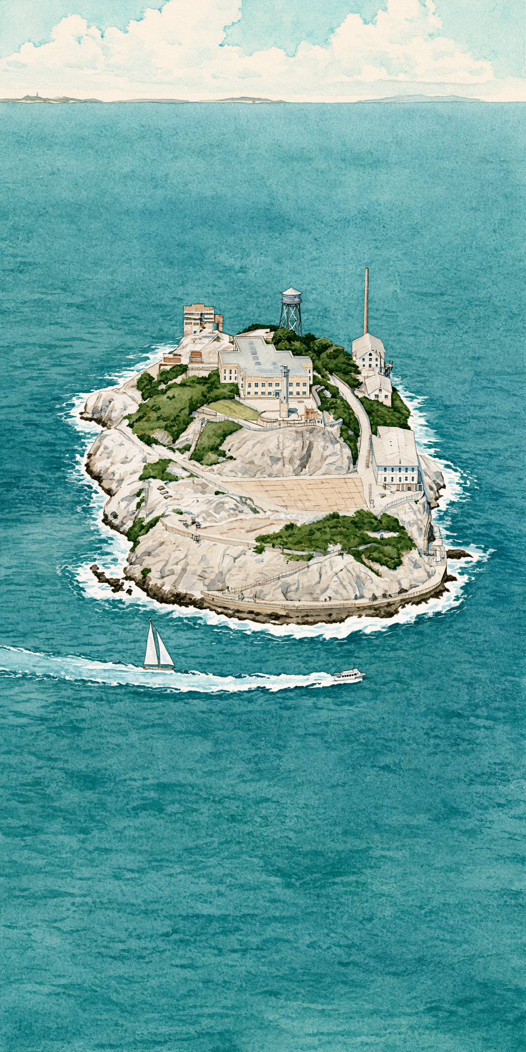 She's Choosing California Earrings | Alcatraz Island Aerial | SC5B31