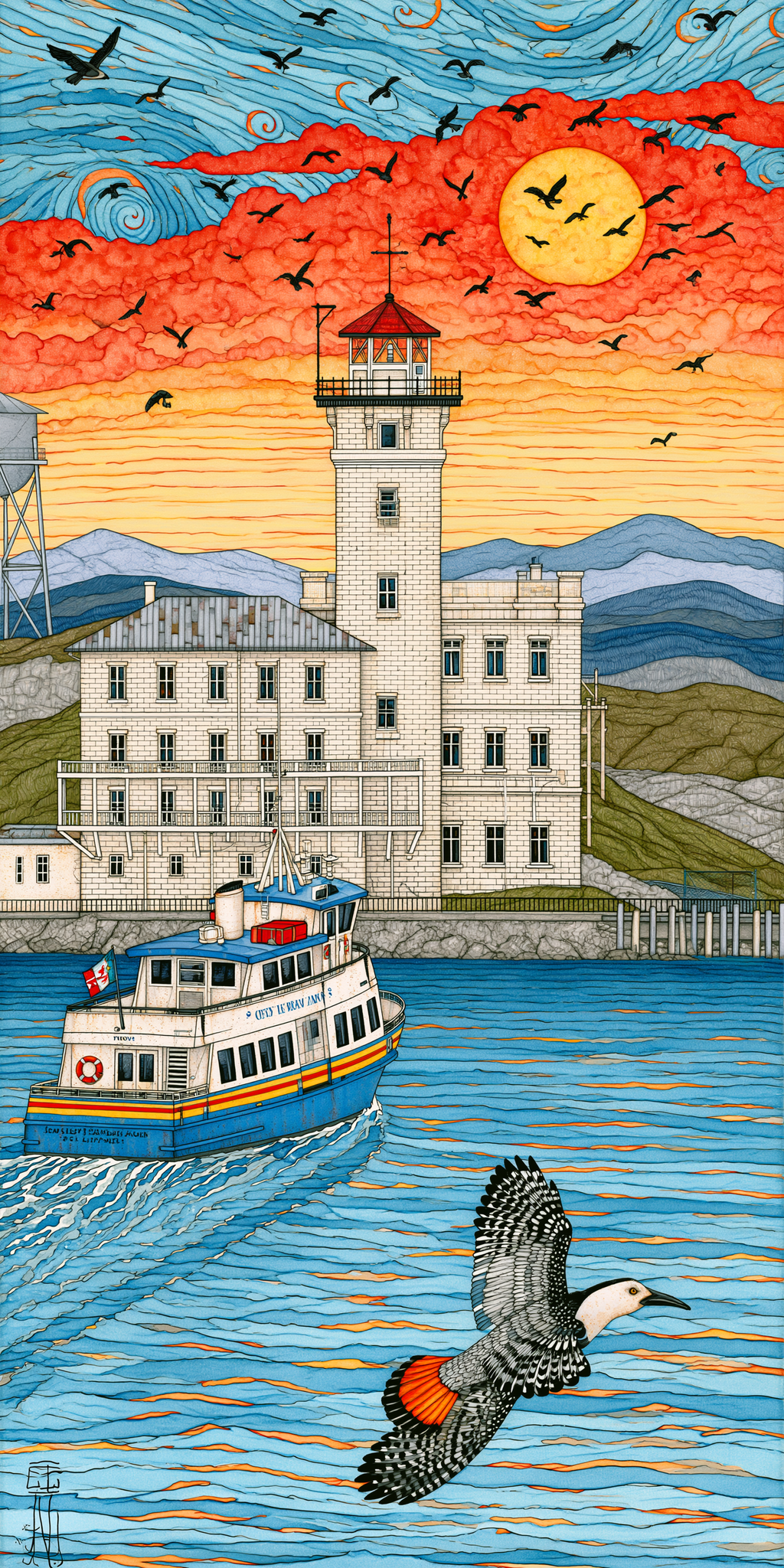 She's Choosing California Earrings | Alcatraz Ferry Sunset | SC5B33