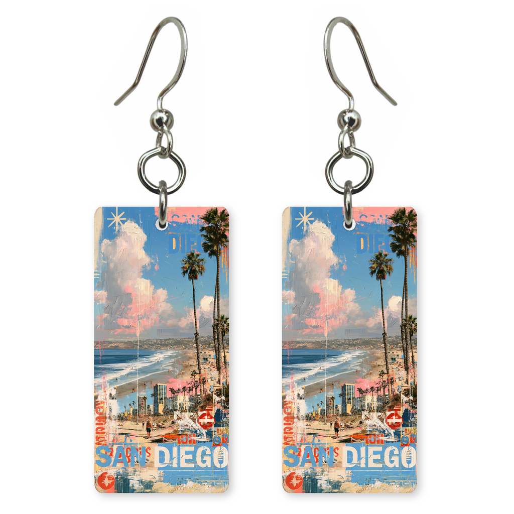 She's Choosing California Earrings | San Diego Collage