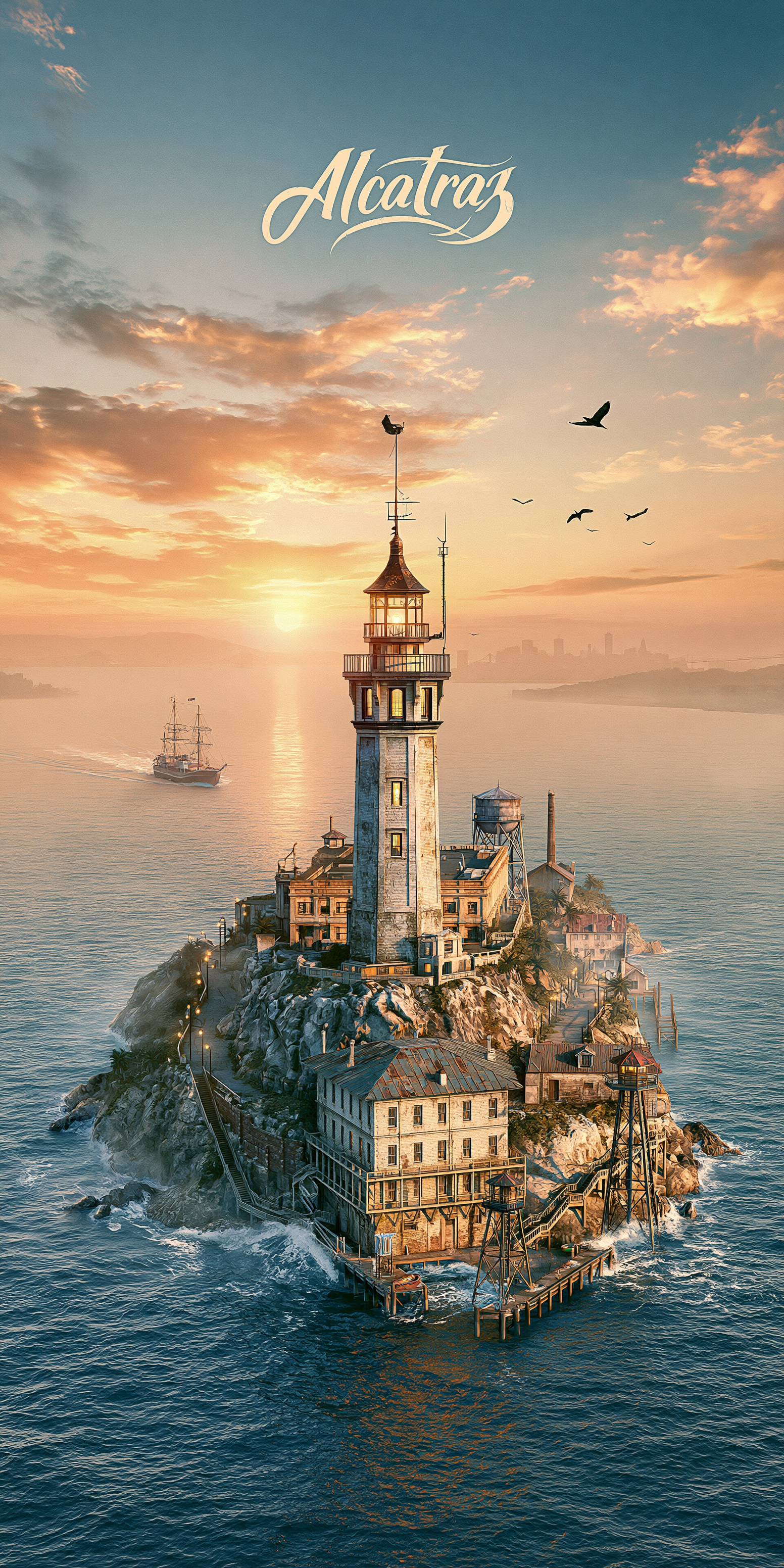 She's Choosing California Earrings | Alcatraz Golden Hour | SC5B40