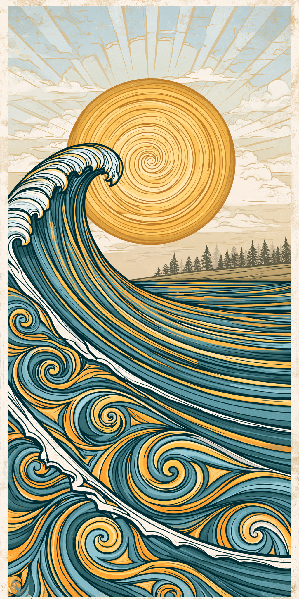 She's Choosing California Earrings | Deco Wave Sun | SC5B42