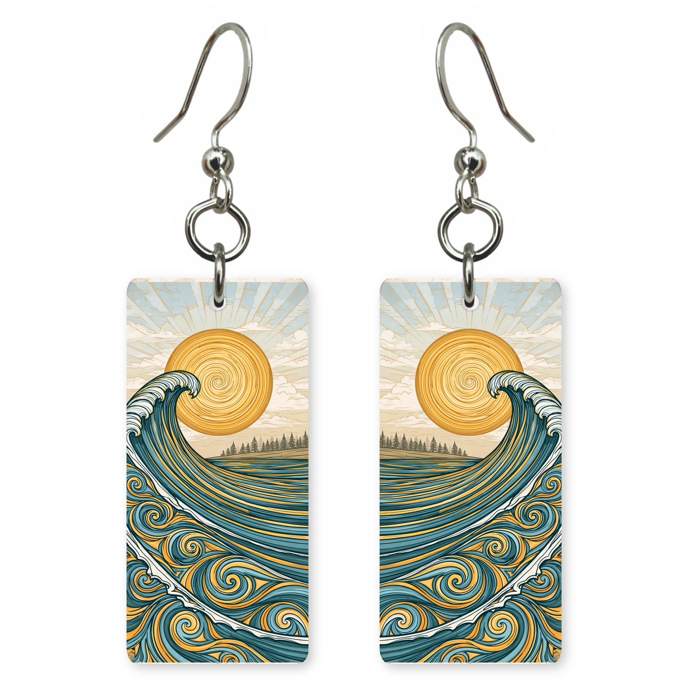 She's Choosing California Earrings | Deco Wave Sun | SC5B42