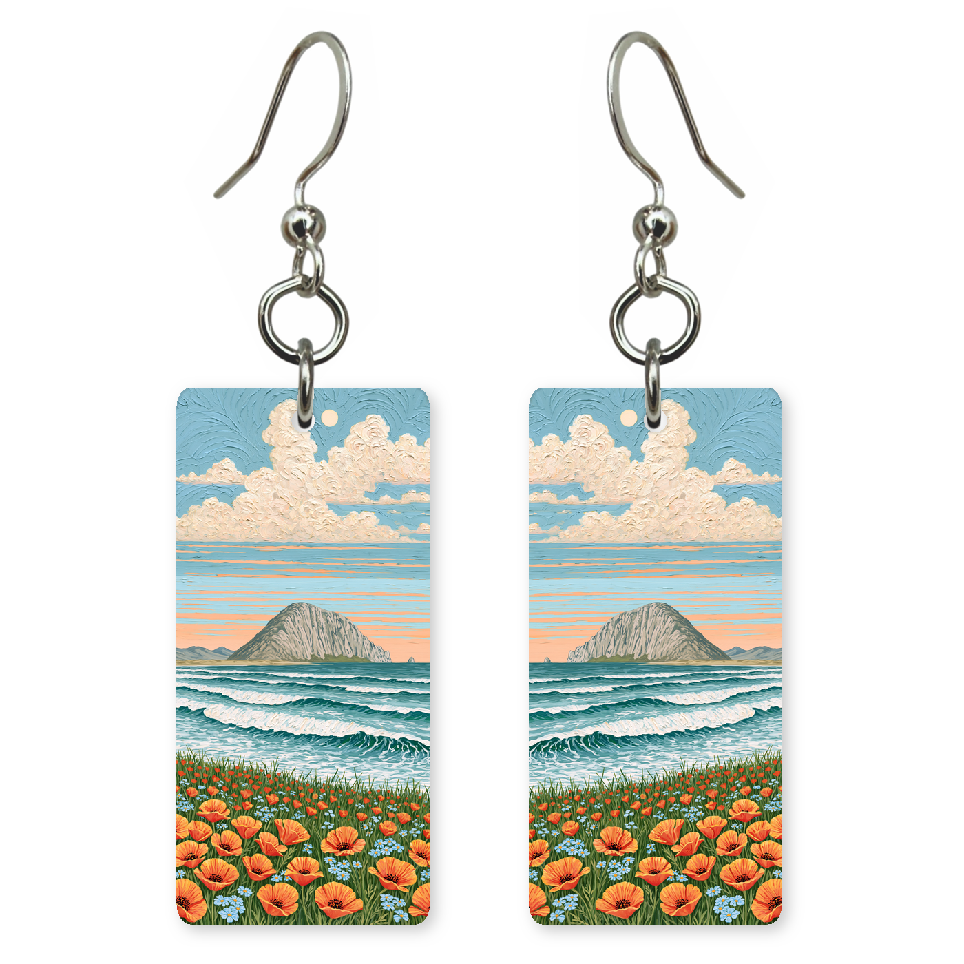She's Choosing California Earrings | Morro Rock Poppies | SC5B45
