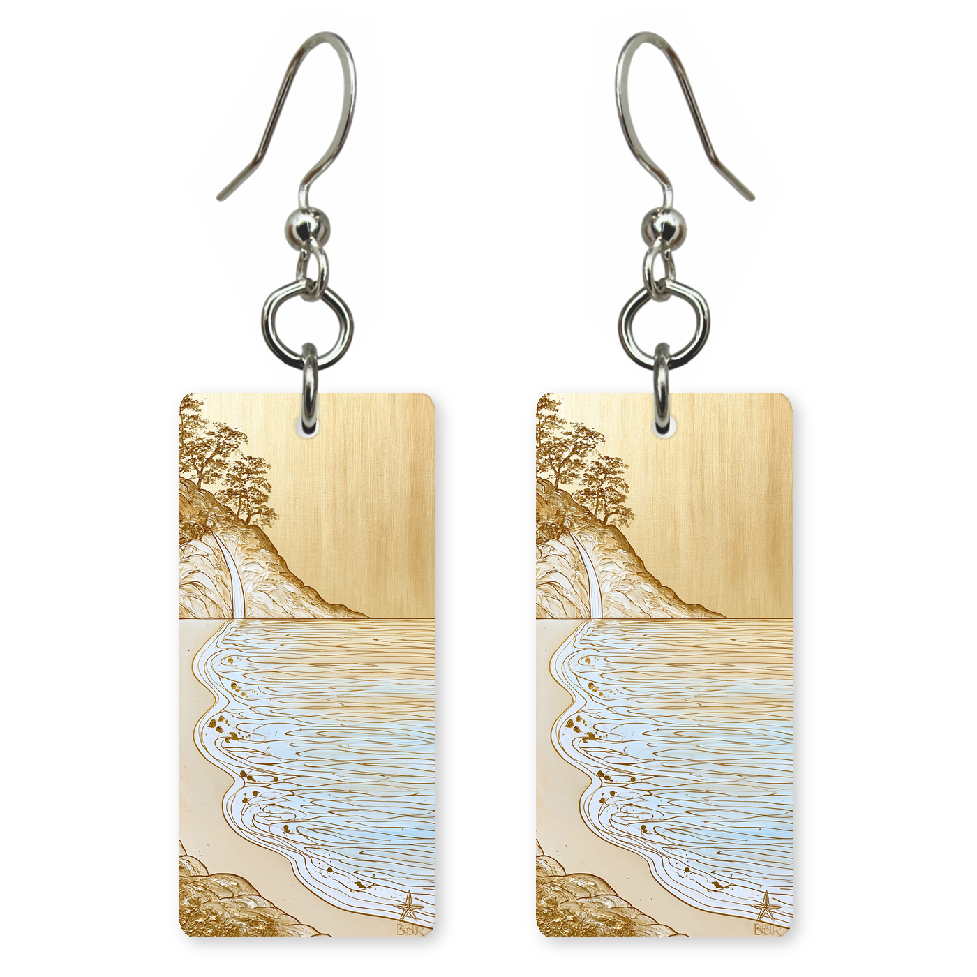 She's Choosing California Earrings | Big Sur Sand Script | SC5B51
