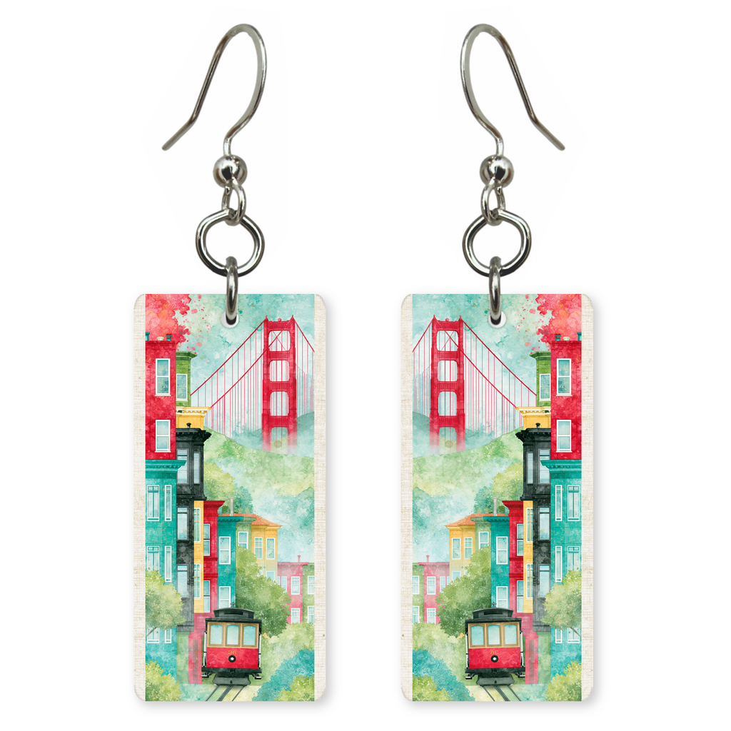 She's Choosing California Earrings | Cable Car Bridge View | SC5B54