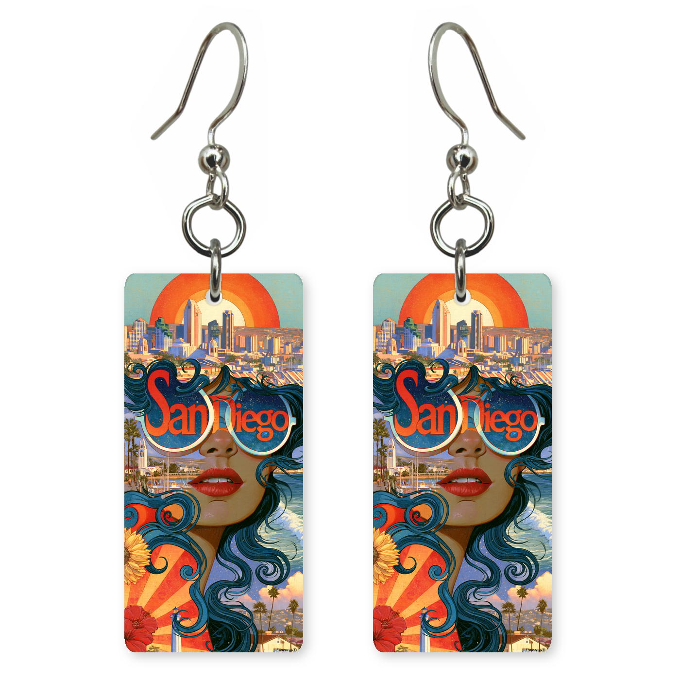 She's Choosing California Earrings | San Diego Retro Shades