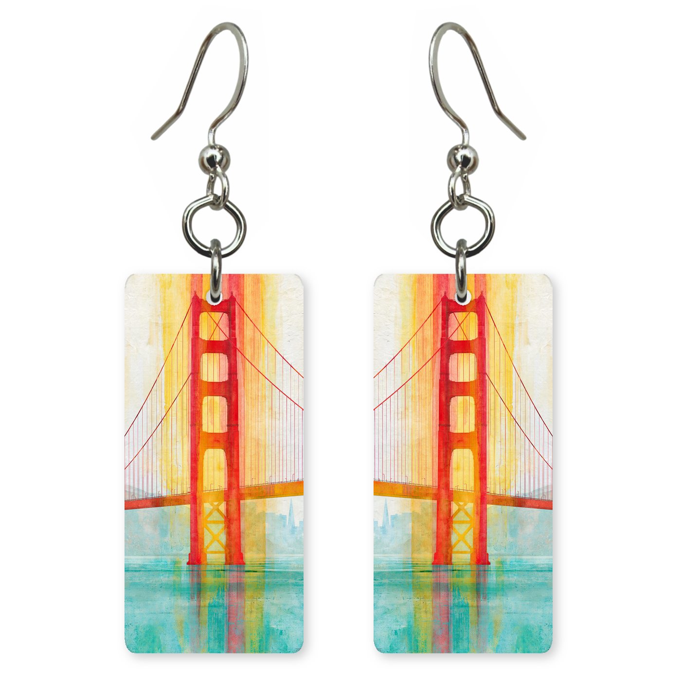 She's Choosing California Earrings | Golden Gate Watercolor | SC5B61
