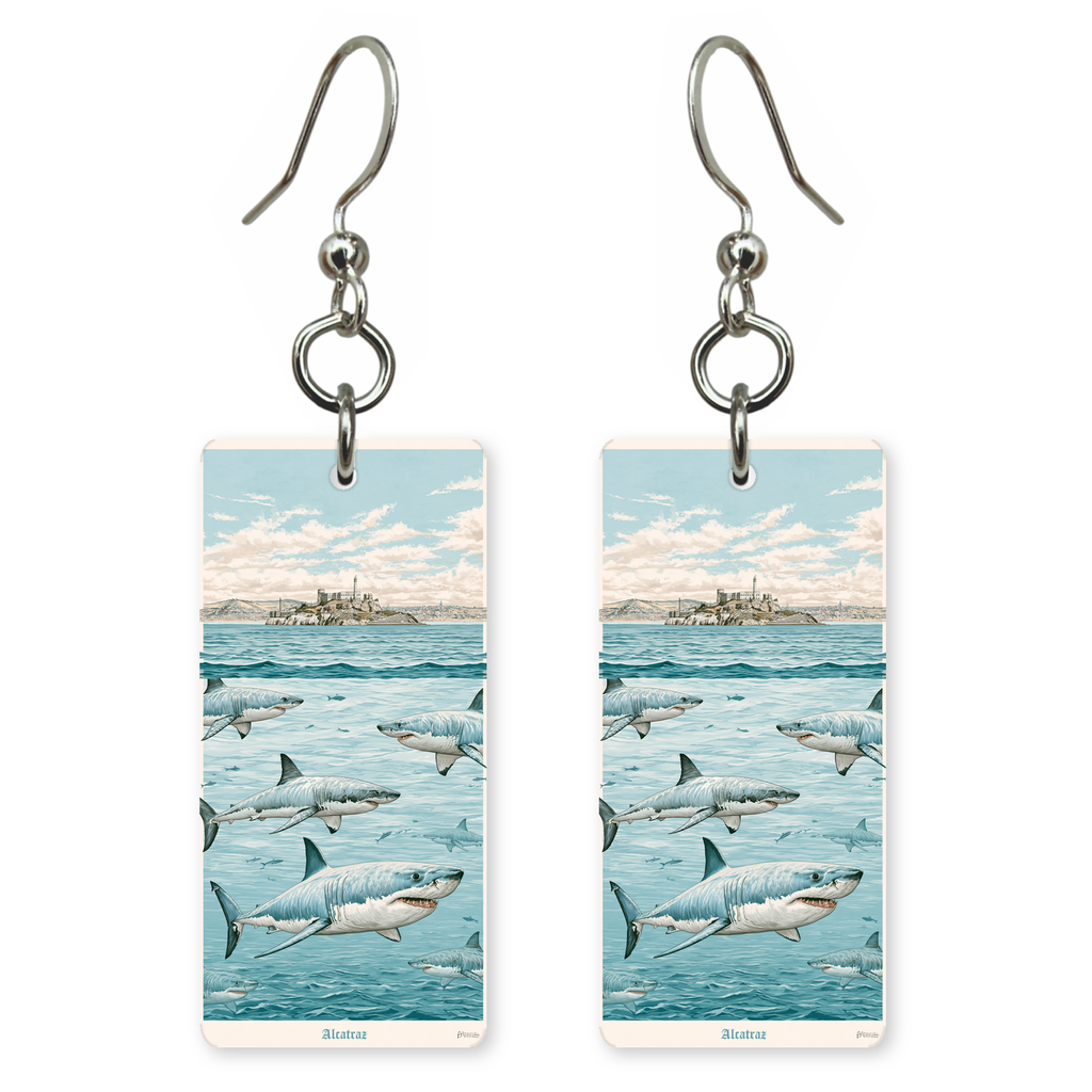 She's Choosing California Earrings | Alcatraz Shark Waters | SC5B62