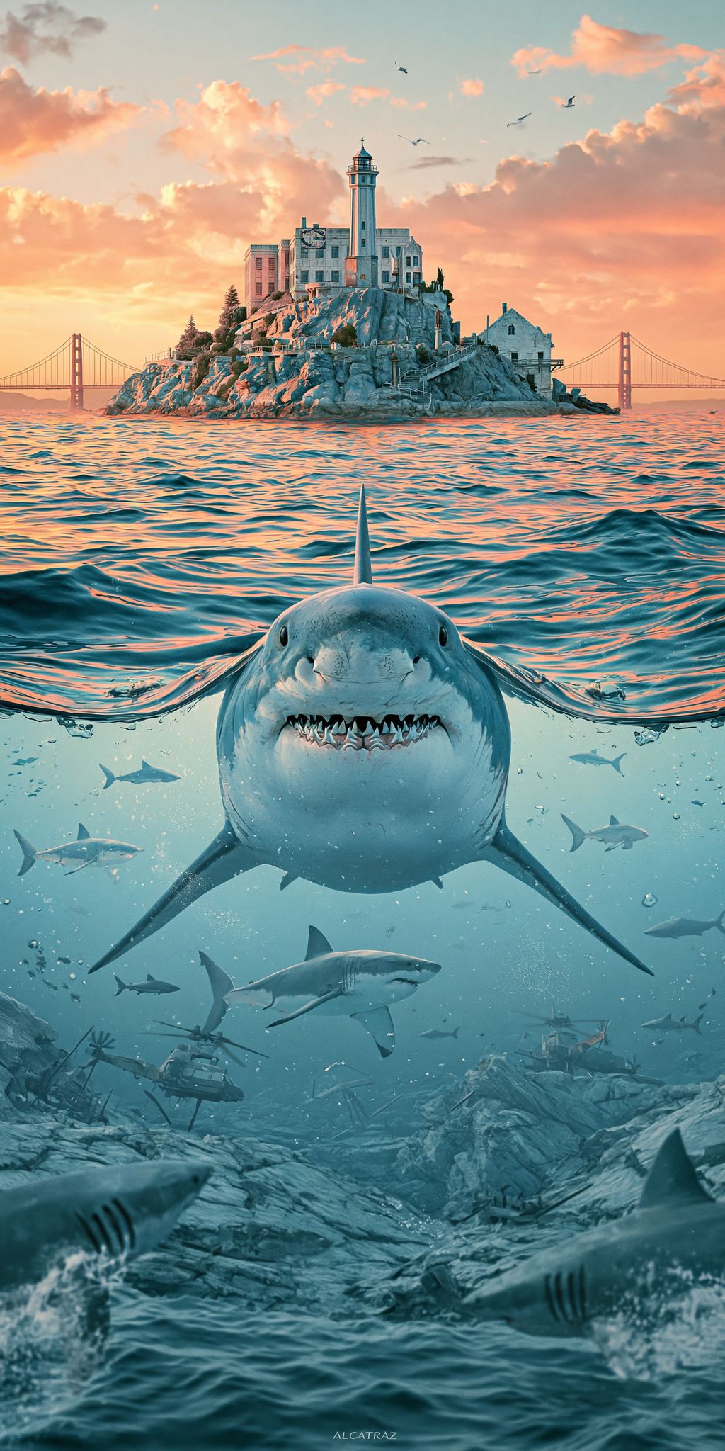 She's Choosing California Earrings | Alcatraz Great White | SC5B66