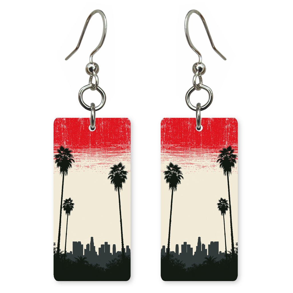 She's Choosing California Earrings | LA Crimson Skyline | SC5B68