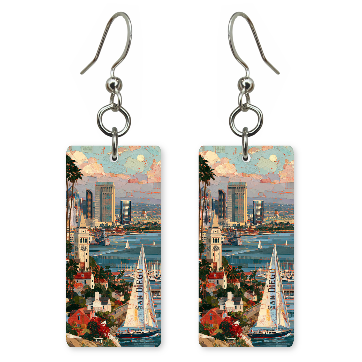 She's Choosing California Earrings | San Diego Harbor Sail