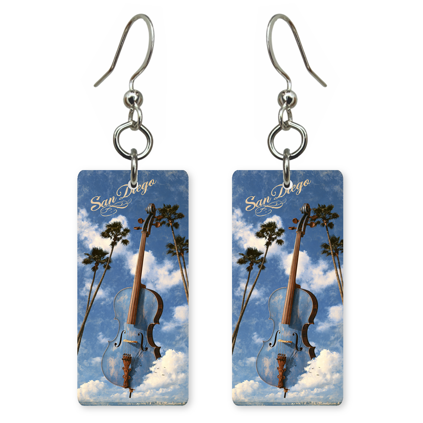 She's Choosing California Earrings | San Diego Sky Cello