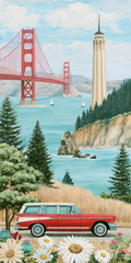Golden Gate Cruise — She's Choosing California upcycled paperboard earrings
