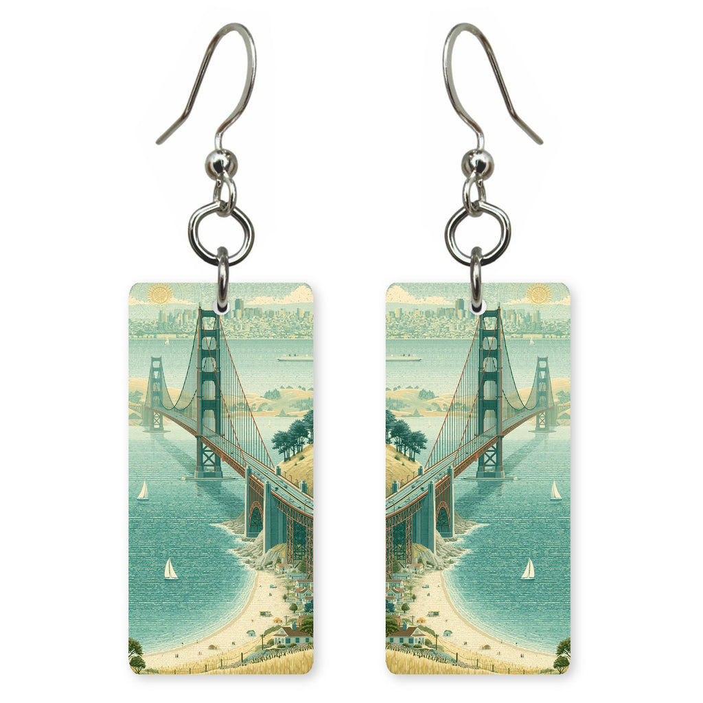 Golden Gate Poster — She's Choosing earrings, shown as a pair
