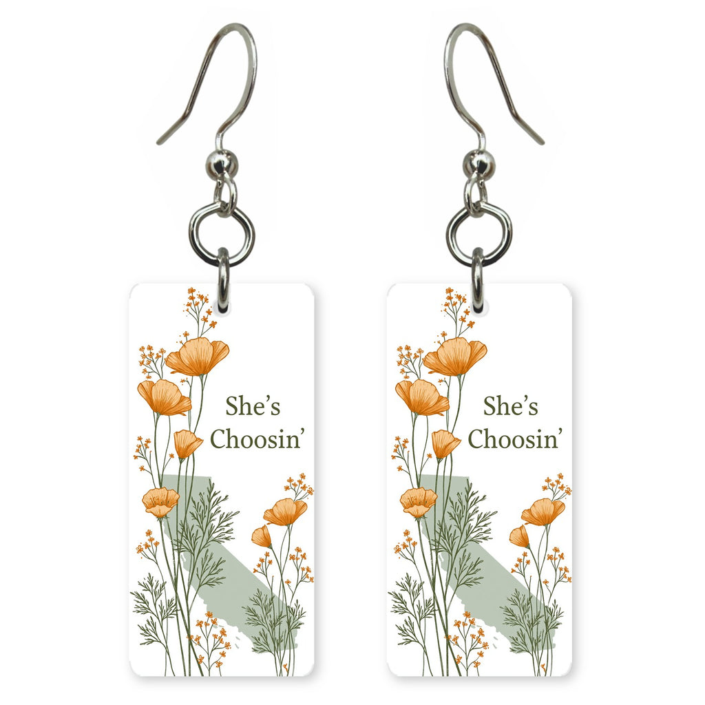 She's Choosing California | Eco Earrings | Poppy Script | SC5E1