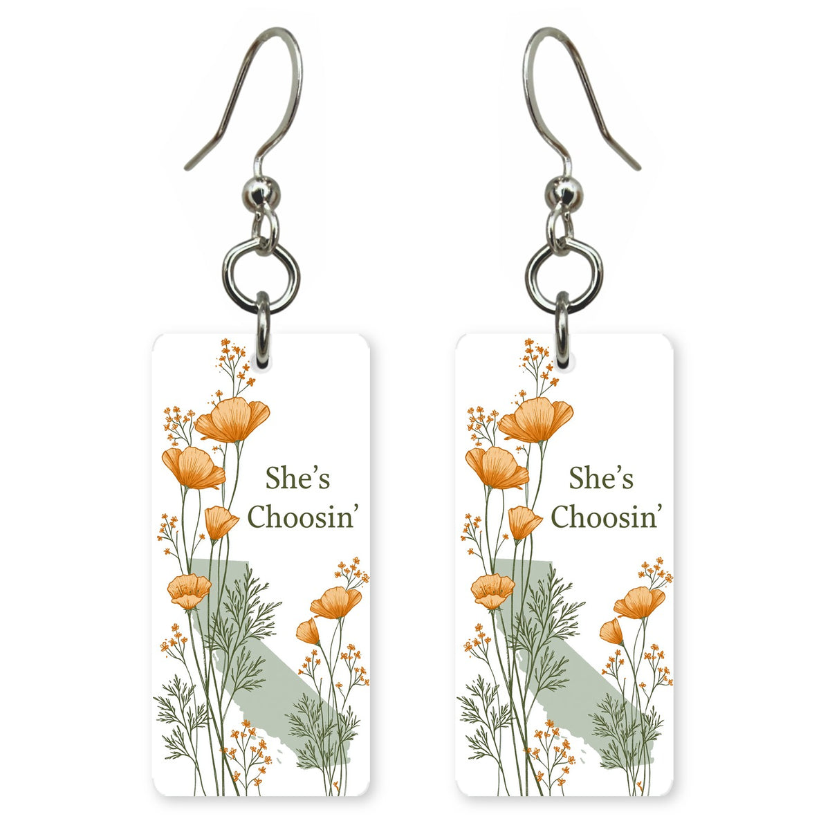 She's Choosing California | Eco Earrings | Poppy Script | SC5E1