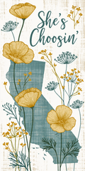 Golden Poppy Plaid — She's Choosing California upcycled paperboard earrings
