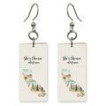 State Card Script — She's Choosing earrings, shown as a pair