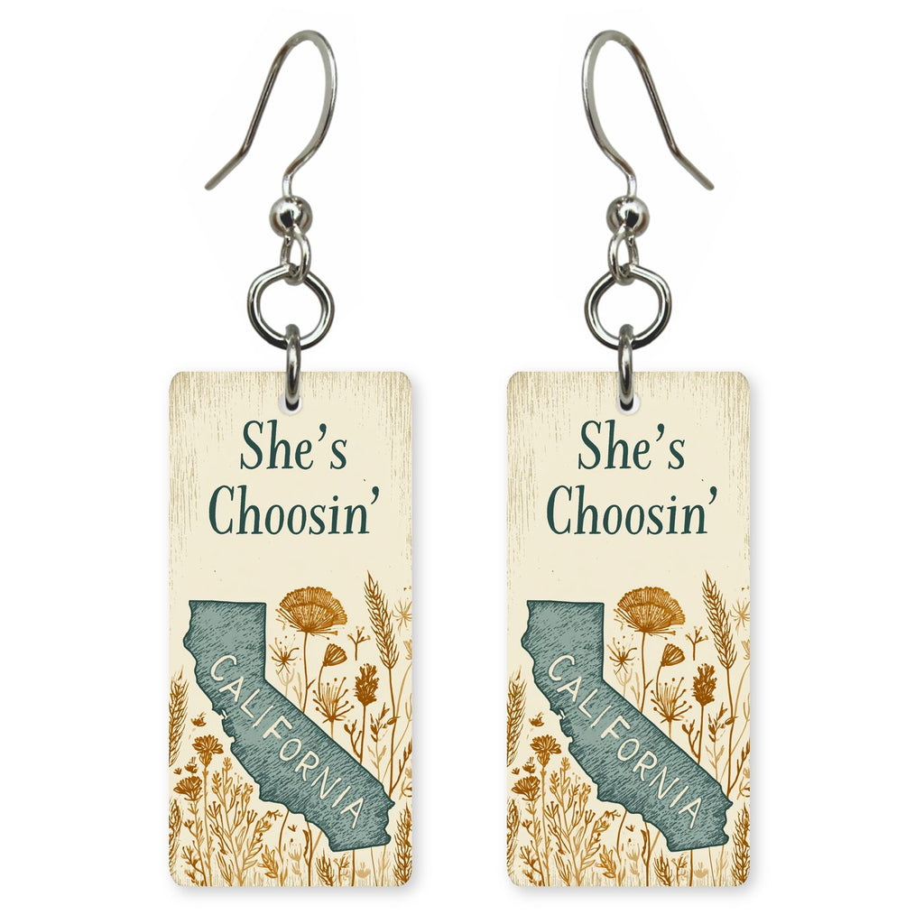 Poppy Field Silhouette — She's Choosing earrings, shown as a pair