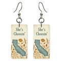 Poppy Field Silhouette — She's Choosing earrings, shown as a pair