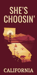 California Travel Poster — She's Choosing California upcycled paperboard earrings