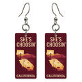 She's Choosing California | Eco Earrings | California Travel Poster | SC5I1