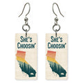 Sunset Bear Silhouette — She's Choosing earrings, shown as a pair