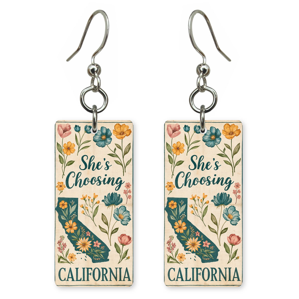 She's Choosing California | Eco Earrings | Wildflower State | SC5J1