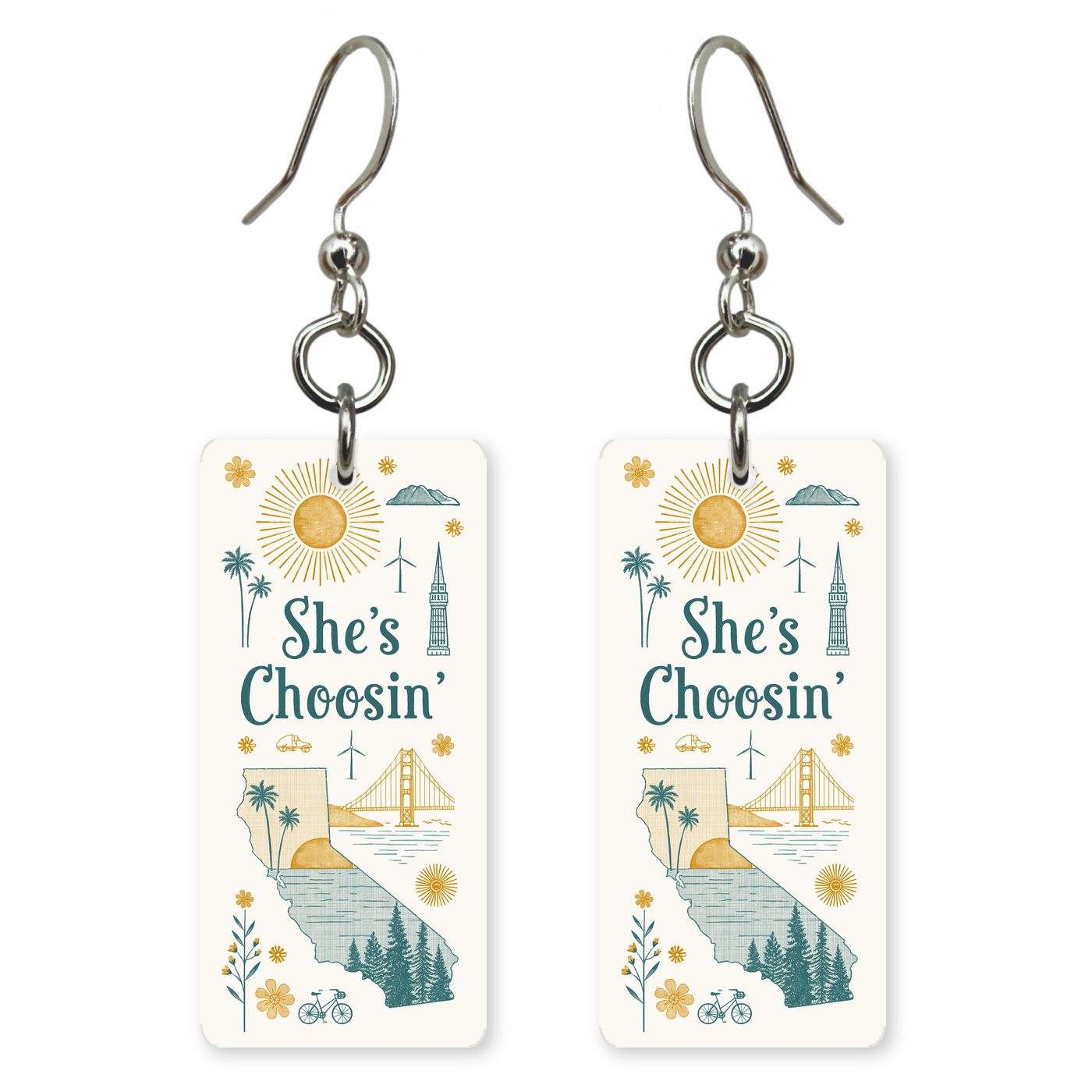City Icons Sun — She's Choosing earrings, shown as a pair