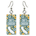 Sunflower Frame — She's Choosing earrings, shown as a pair