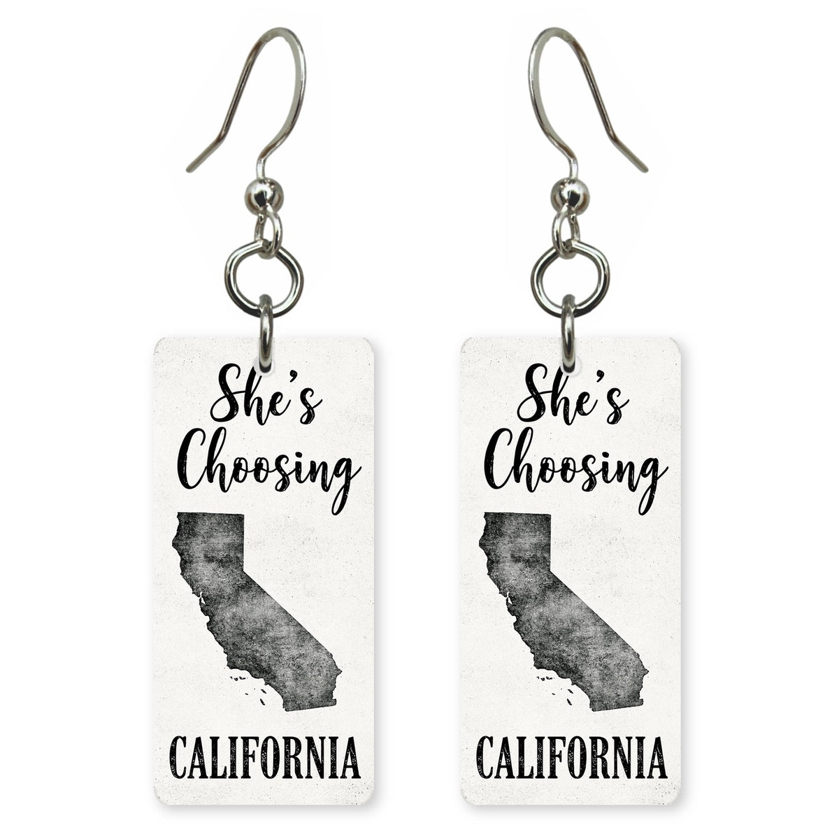 She's Choosing California | Eco Earrings | Classic Script | SC5L1
