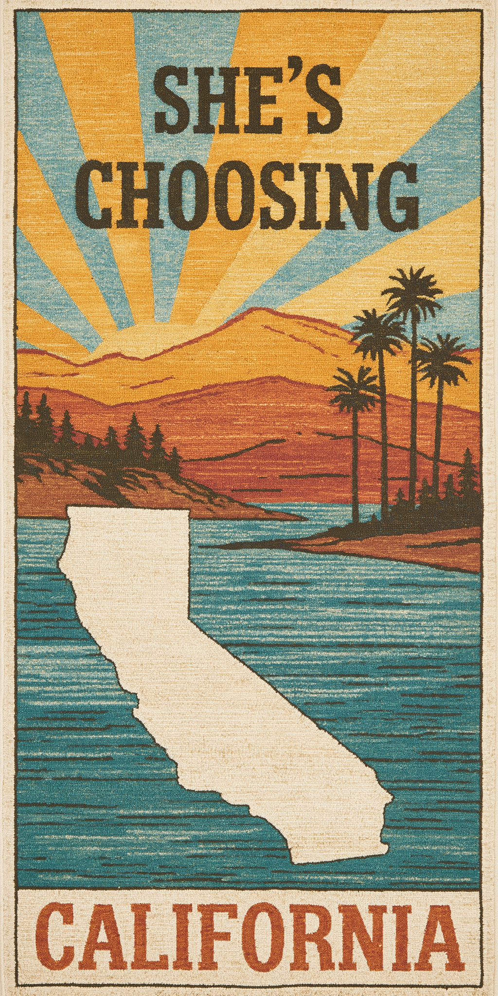 Sunrise Travel Poster — She's Choosing California upcycled paperboard earrings