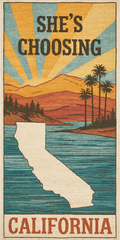 Sunrise Travel Poster — She's Choosing California upcycled paperboard earrings