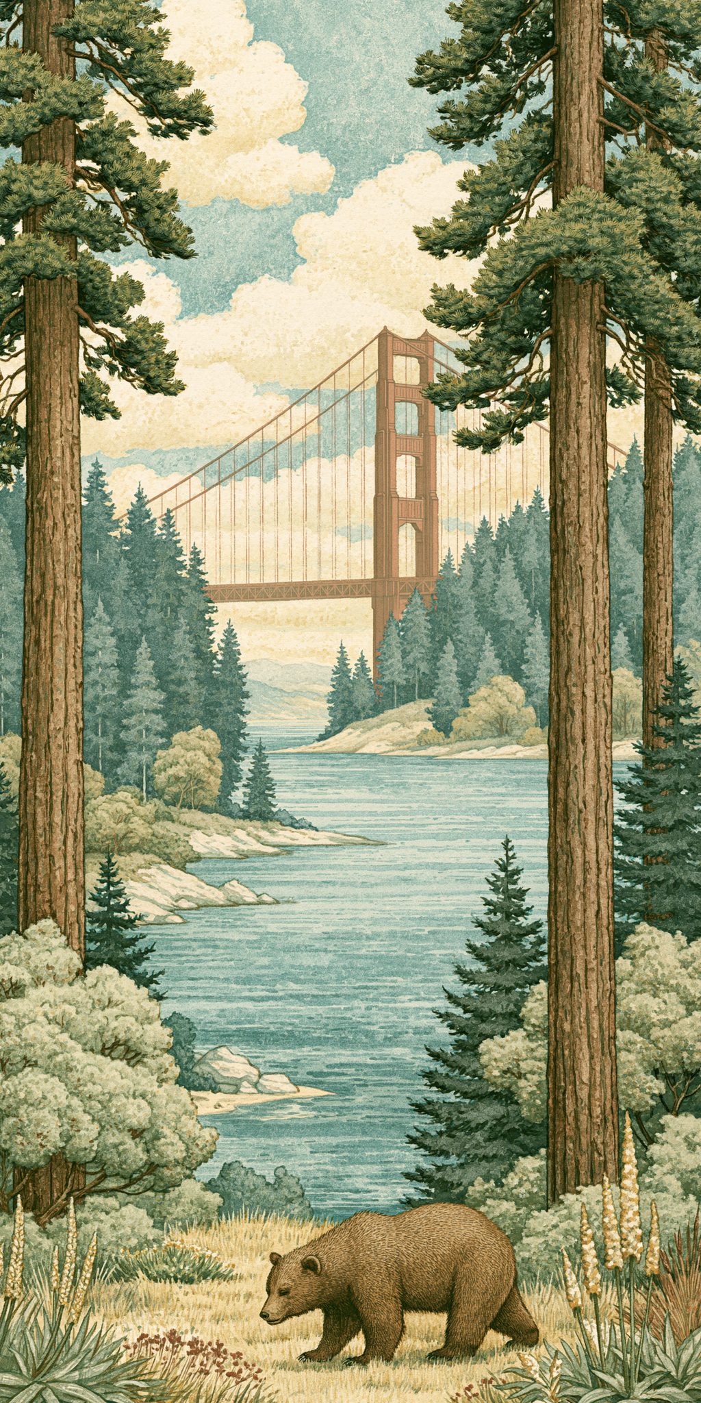 Redwoods and the Golden Gate — She's Choosing California upcycled paperboard earrings